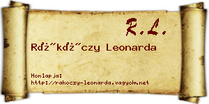 Rákóczy Leonarda névjegykártya